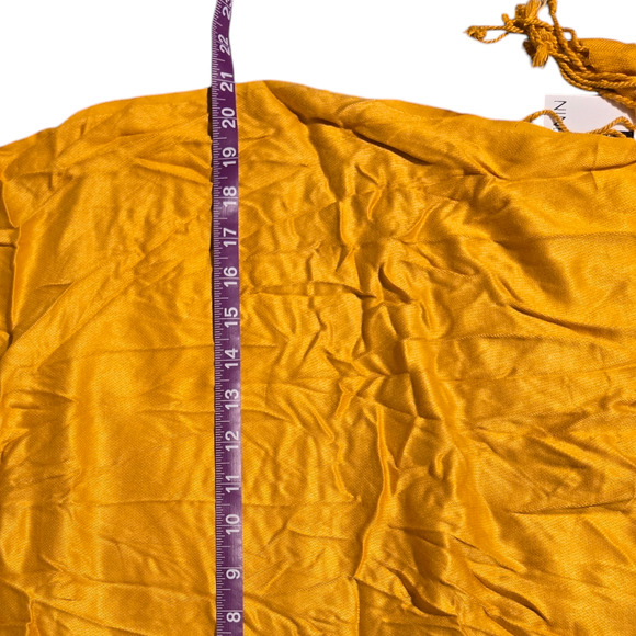 NWT Nine West Mustard Scarf Shawl with Tassels - Picture 5 of 6